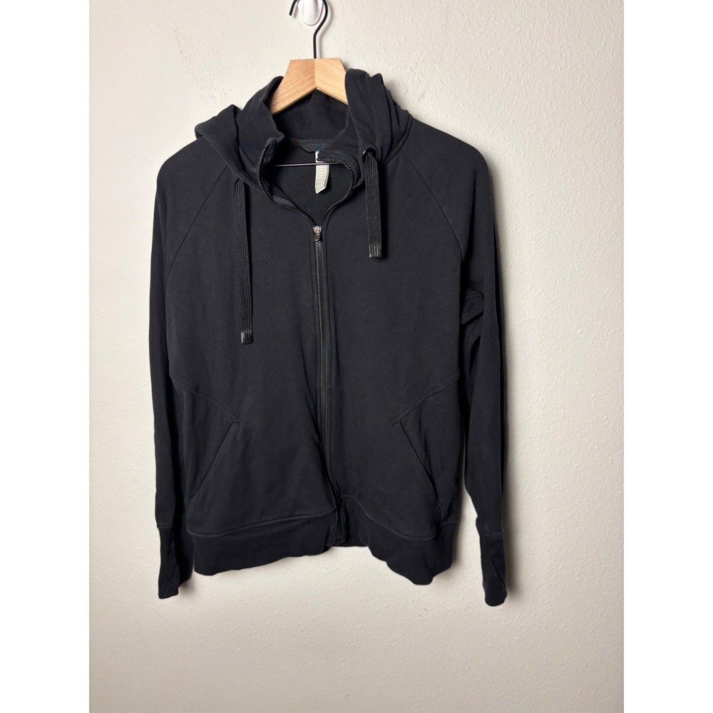 Athleta Triumph Hoodie Womens XL Black Full Zip Sweatshirt 486251-00